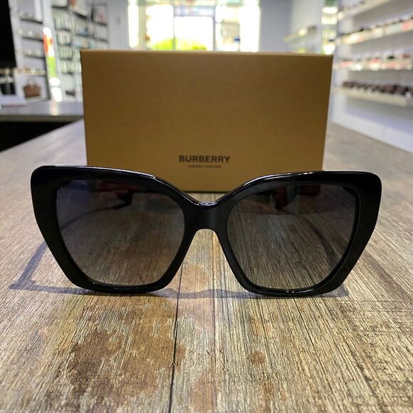 Burberry Tamsin Black Butterfly Sunglasses Polarized Lens - Picture 1 of 9